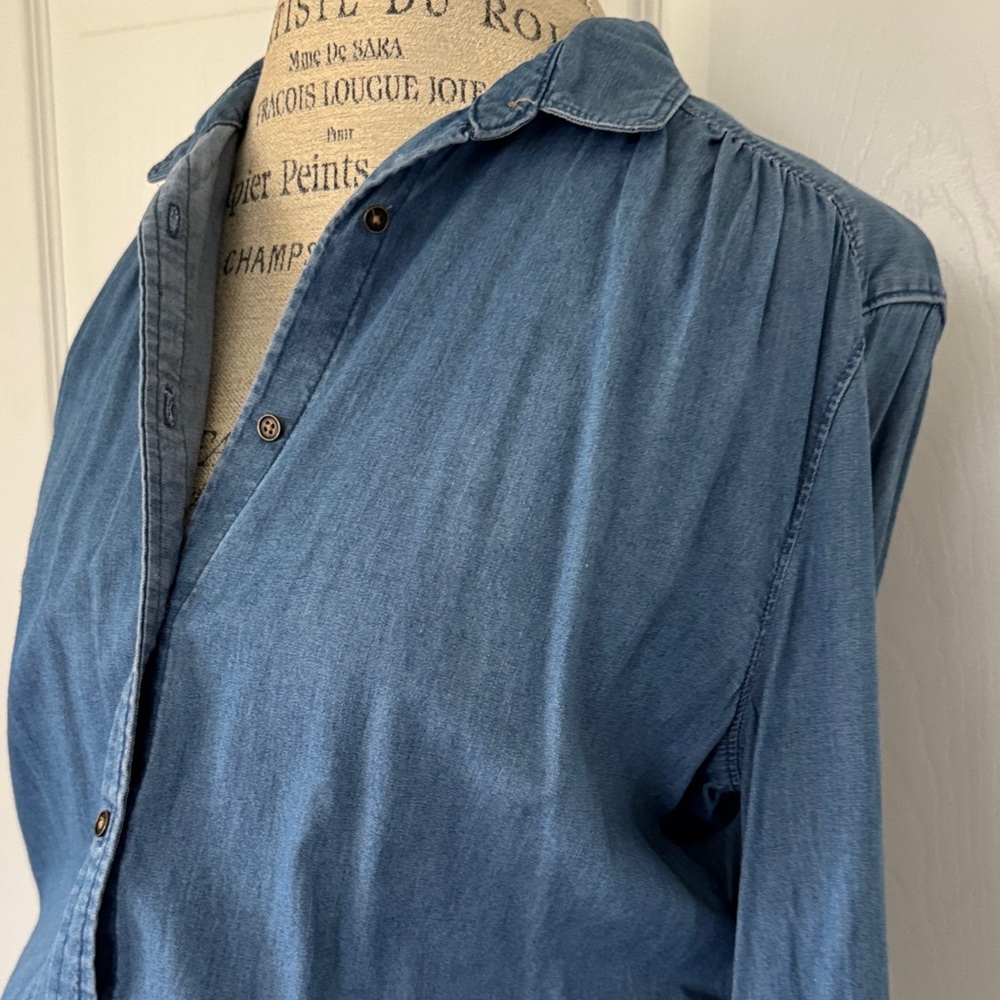 Blue Denim Button-Up Romper